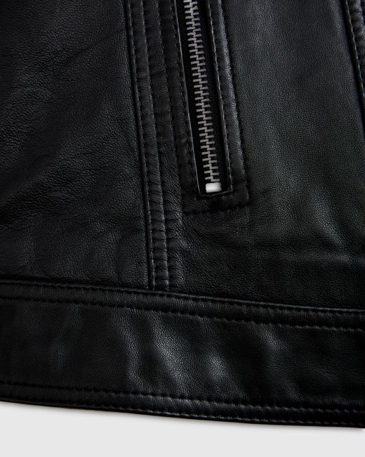 Quince Black Café Racer Jacket, Leather