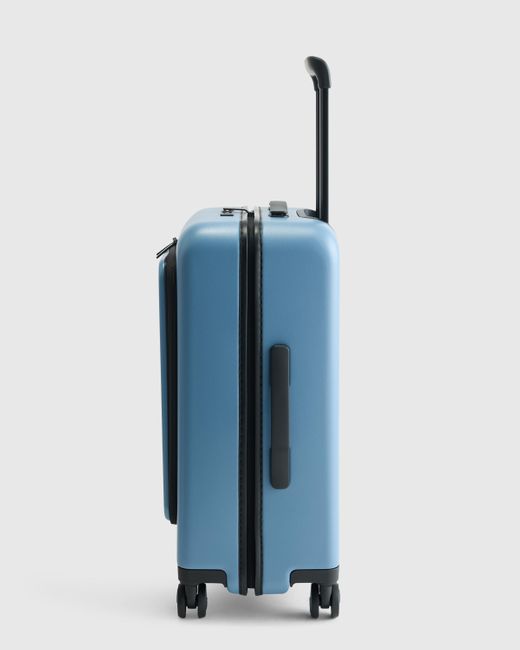 Quince Blue Front Pocket Carry-On Suitcase, Polycarbonte