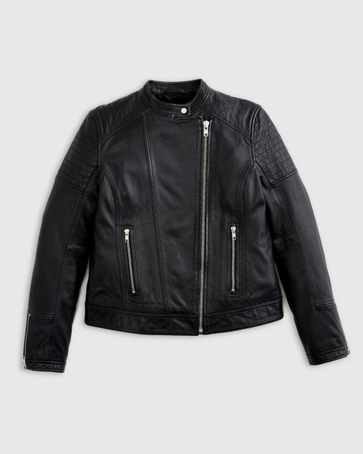 Quince Black Café Racer Jacket, Leather