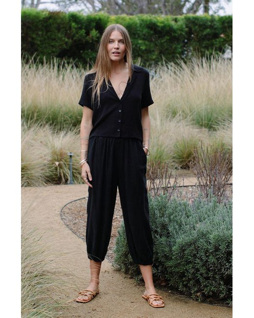 Rachel Pally Linen Darren Top in Black 