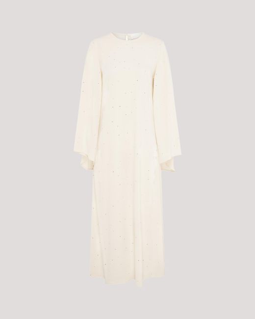 Racil White Jackie Kaftan Dress With Crystals