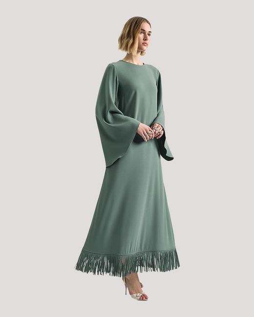 Racil Gray Lee Kaftan With Fringes