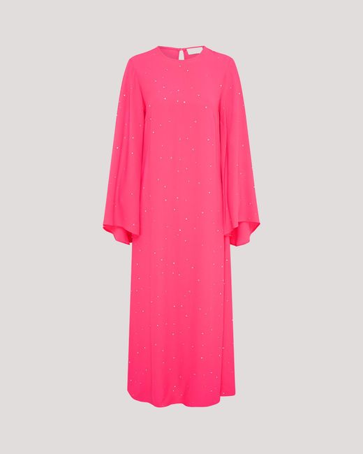Racil Pink Jackie Kaftan Dress With Crystals