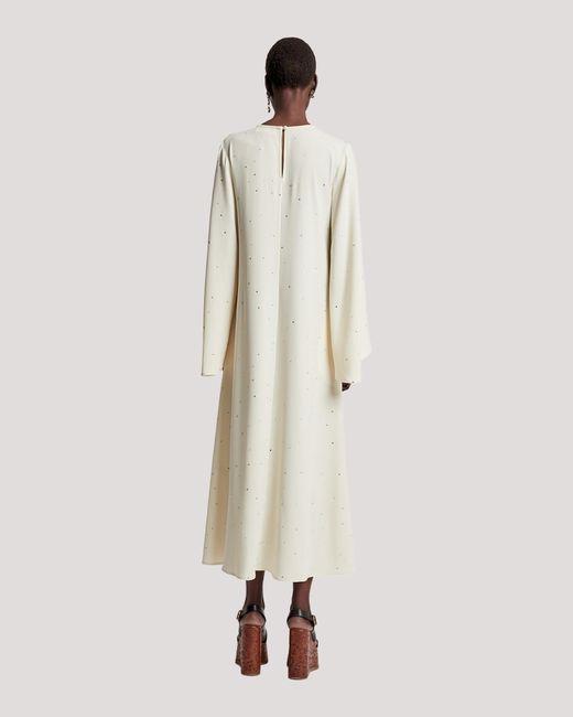 Racil White Jackie Kaftan Dress With Crystals