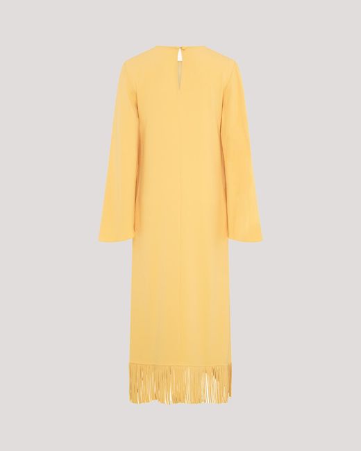Racil Yellow Lee Kaftan With Fringes