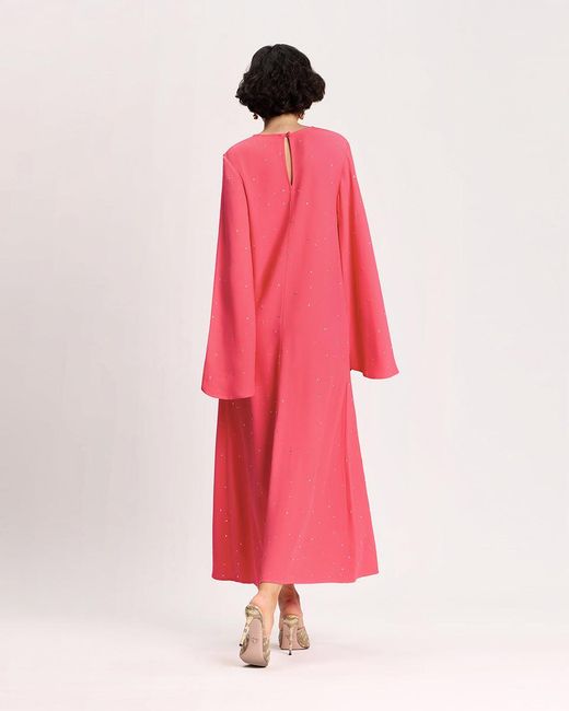 Racil Pink Jackie Kaftan Dress With Crystals