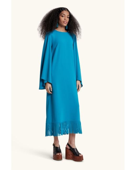 Racil Blue Lee Kaftan With Fringes