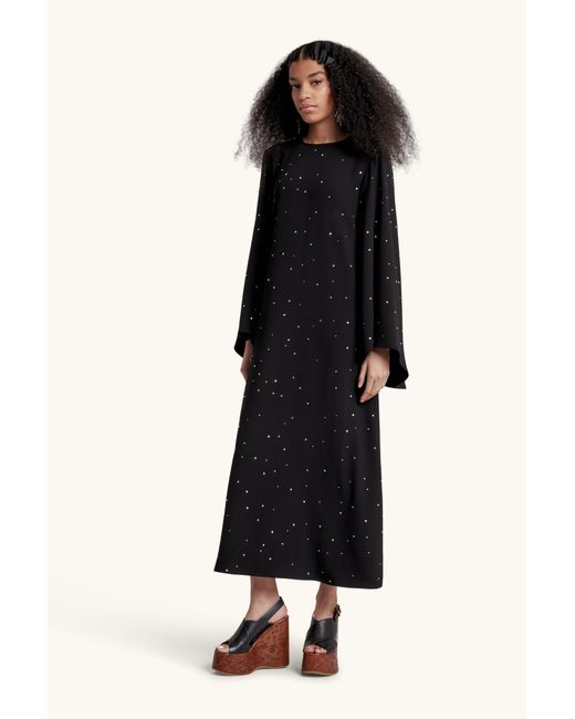 Racil Black Jackie Kaftan Dress With Crystals