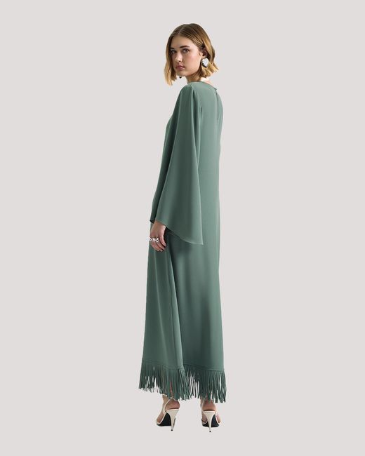Racil Gray Lee Kaftan With Fringes