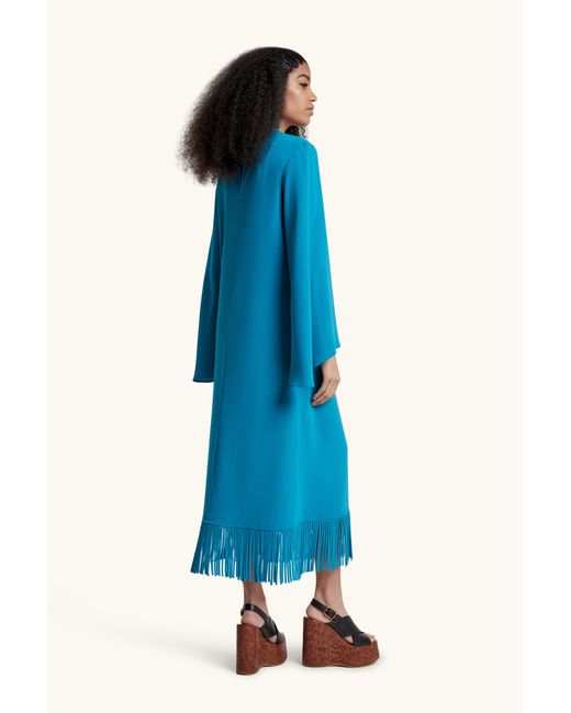 Racil Blue Lee Kaftan With Fringes