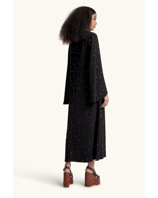 Racil Black Jackie Kaftan Dress With Crystals