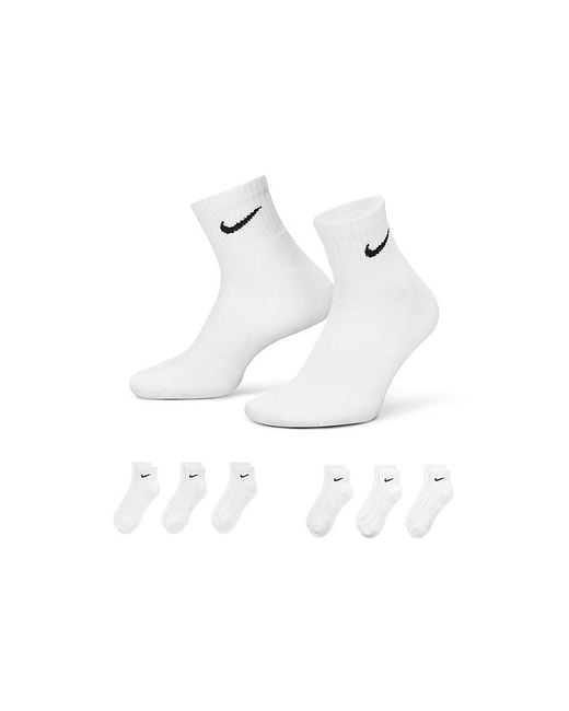 Nike Black Extra Large Quarter Socks 6 Pairs for men