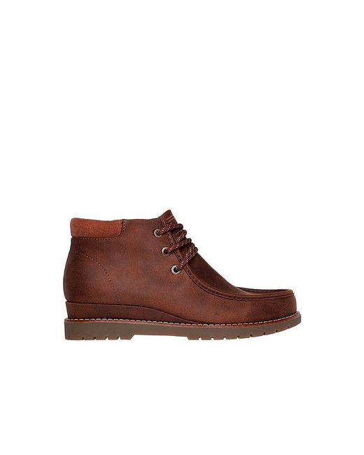 Skechers Brown Chill Wedge Wallabee Ankle Boot