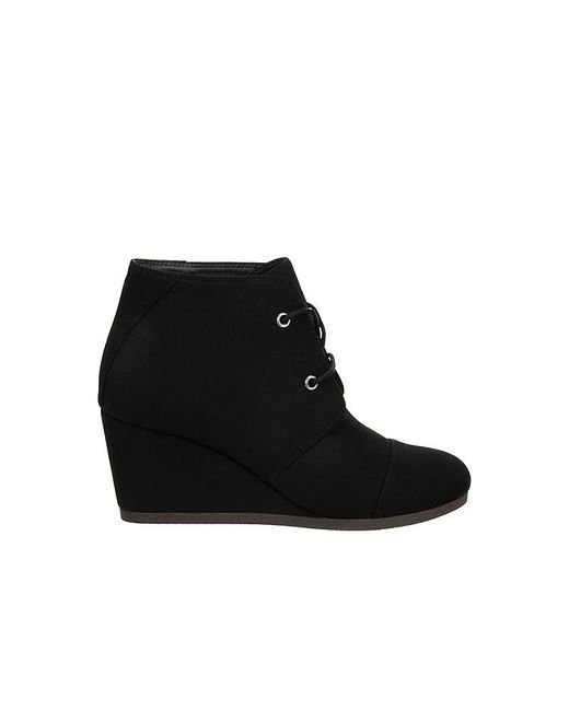 TOMS Black Colette Wedge Ankle Boot