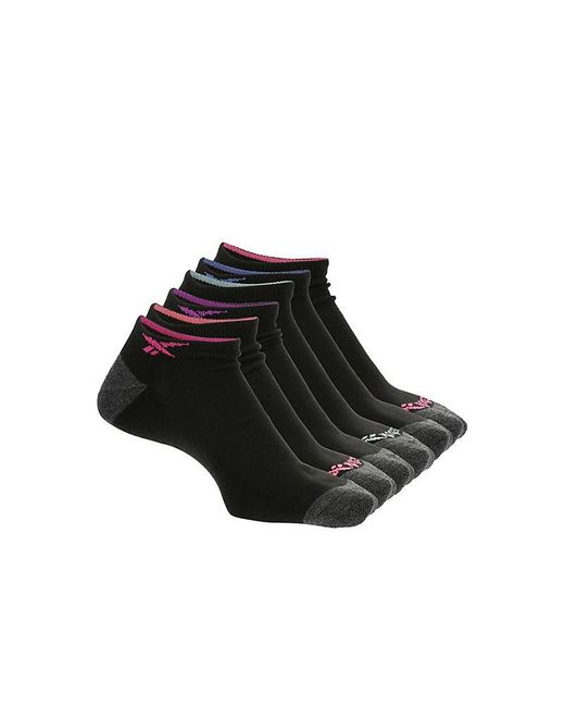 Reebok Black Low Cut Odor Resistant Socks 6 Pairs