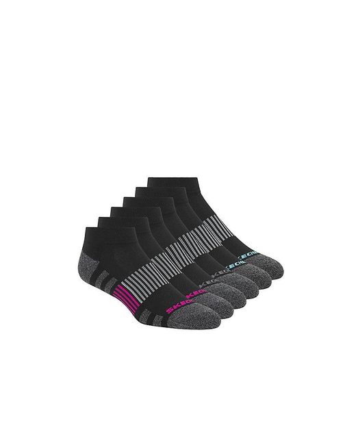 Skechers Black Work Quarter Socks 6 Pairs