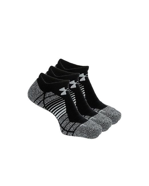 Under Armour Black Elevated Performance No Show Socks 3 Pairs for men