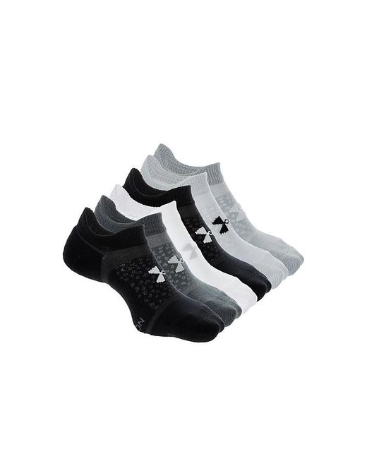 Under Armour Black Cushioned No Show Socks 6 Pairs