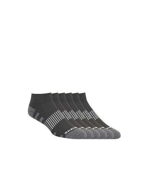 Skechers Black Work Quarter Socks 6 Pairs for men
