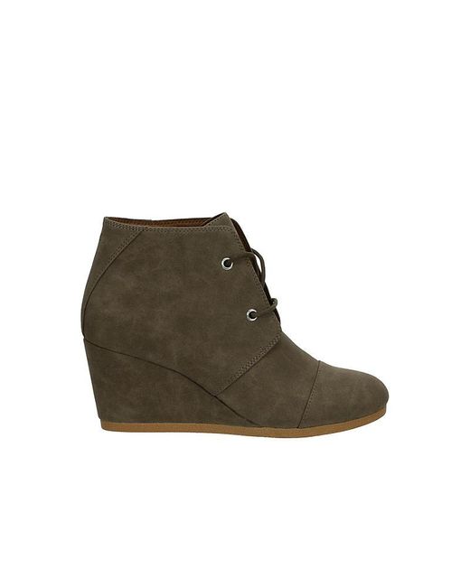 TOMS Green Colette Wedge Ankle Boot