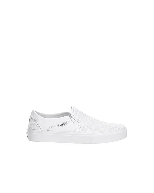 Vans White Asher Slip On Sneaker