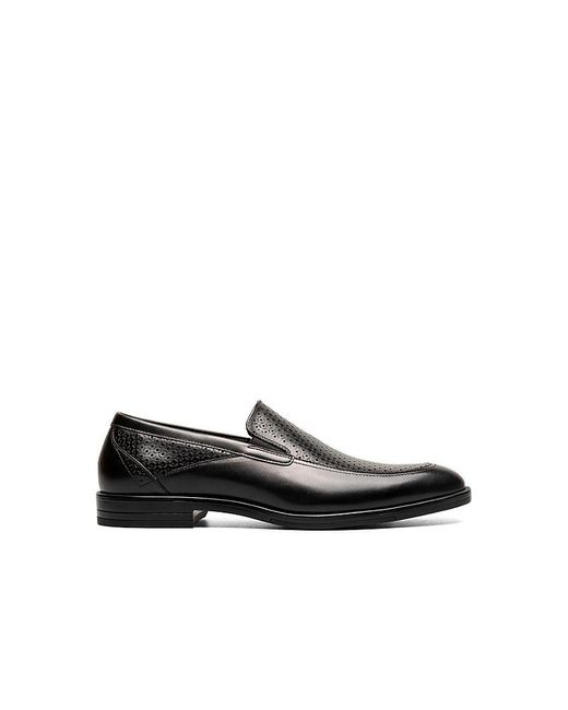 Stacy Adams Black Aiden Perforated Moc Toe Loafer for men