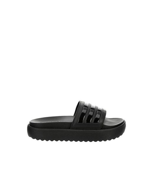 Adidas Black Adilette Platform Slide Sandal