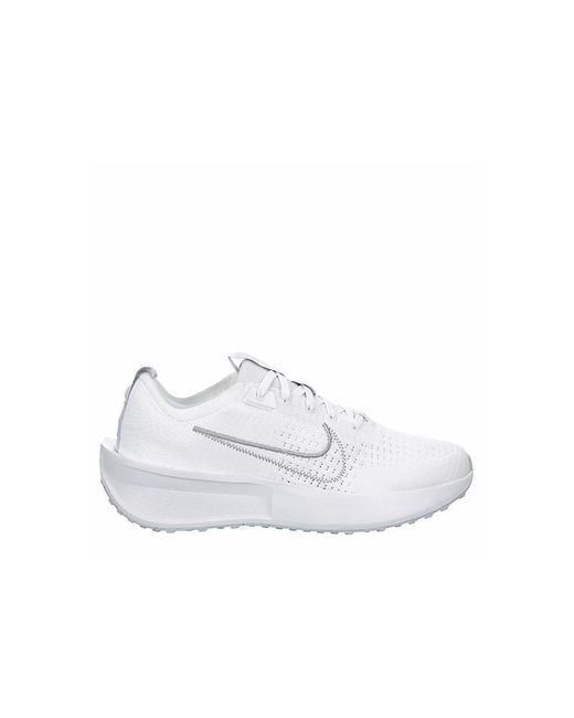 Nike White Flyknit Interact Running Shoe