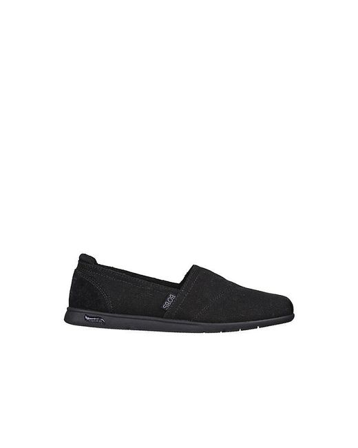 Skechers Black Plush Arch For3Ever Luv Fit Flat