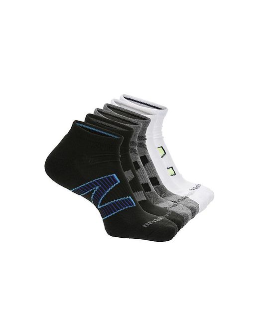 New Balance Black Athletic Quarter Socks 6 Pairs for men