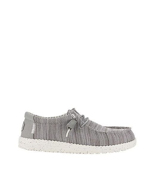 HeyDude Knit Slip On Sneakers in Black for Men Lyst