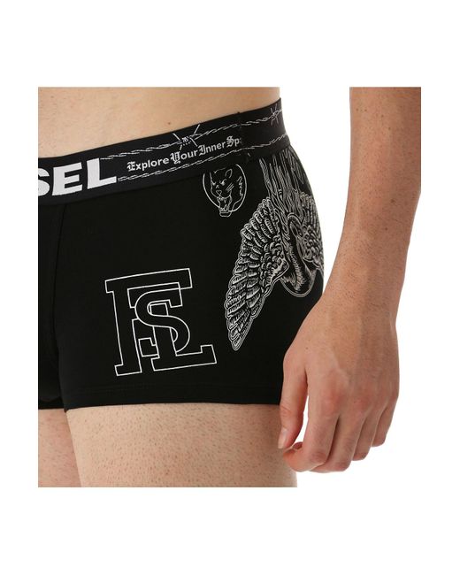 DIESEL Cotton Boxer Briefs For Men in Black for Men Lyst