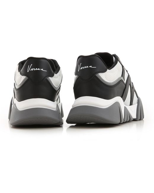 black and white versace sneakers