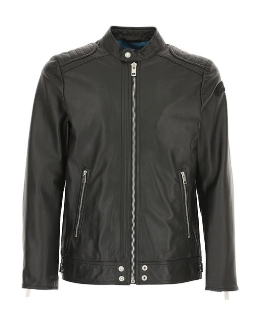 DIESEL Leather Jacket For Men On Sale in Black for Men - Lyst