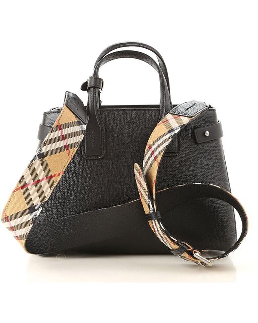 Burberry Leather Shoulder Bag For Women On Sale in Black - Lyst