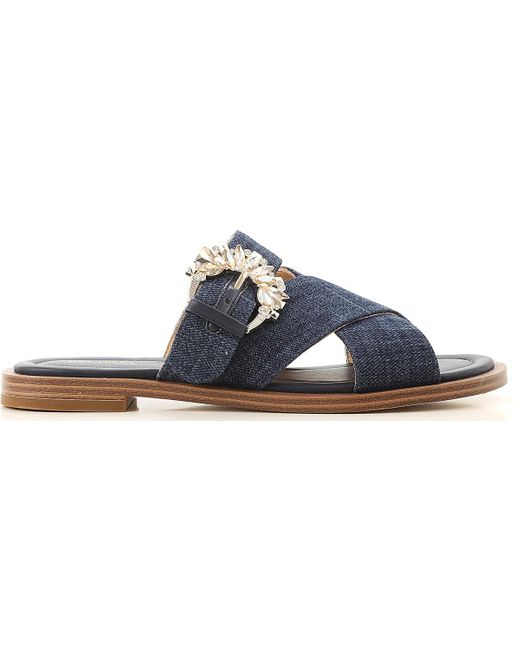 Michael Kors Denim Sandals For Women On Sale in Denim (Blue) - Lyst