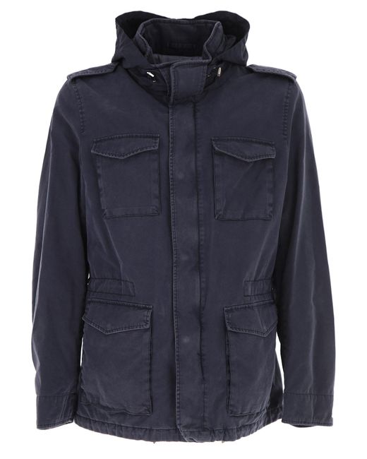 Herno Cotton Jacket For Men On Sale in Navy (Blue) for Men - Lyst