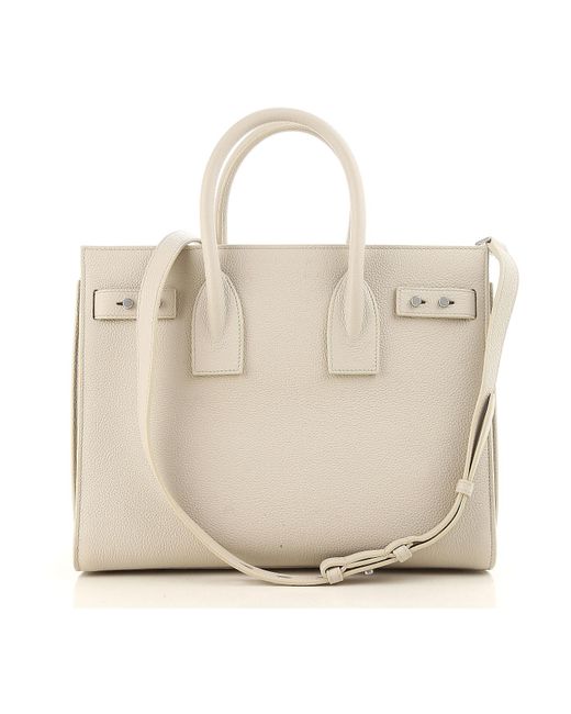 Saint Laurent Tote Bag On Sale in Ivory (White) - Lyst