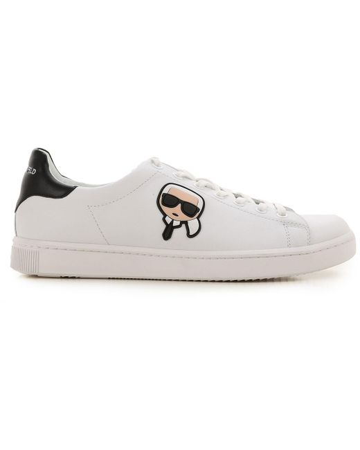 Karl Lagerfeld White Leather Sneakers for Men - Save 32% - Lyst