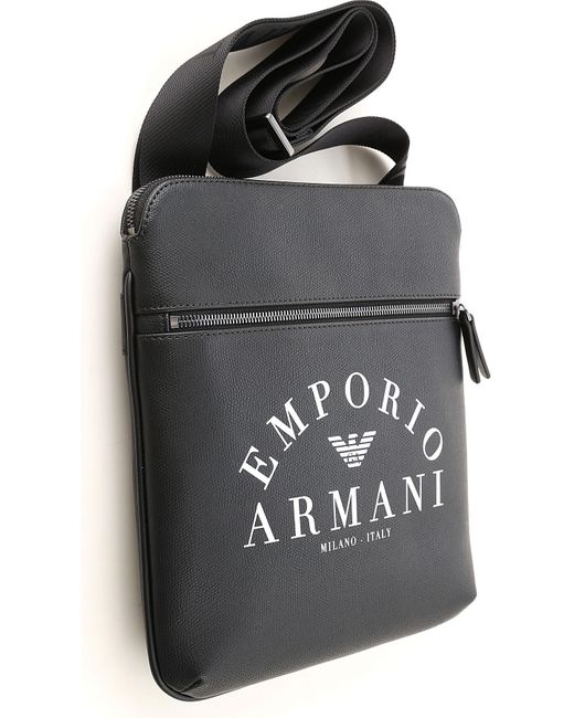Emporio Armani Shoulder Bags On Sale in Black for Men - Lyst