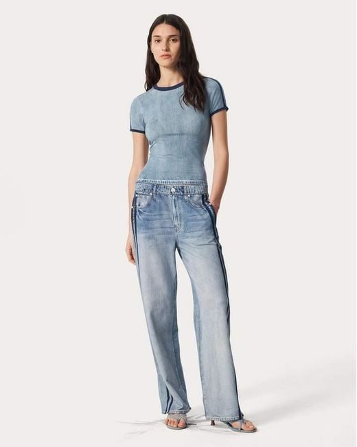Rag & Bone Blue Miramar Track Baby Tee
