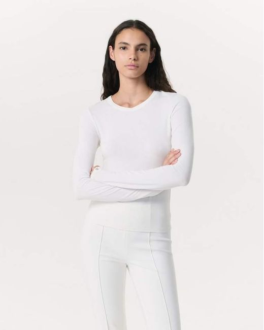 Rag & Bone White Luca Long Sleeve Tee
