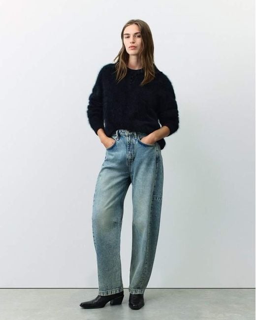 Rag & Bone Blue Charlie Barrel Jeans