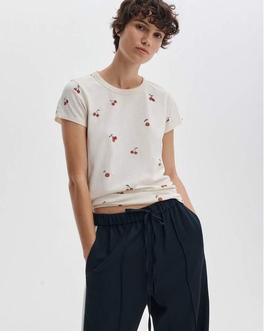 Rag & Bone White Cherry Graphic Tee