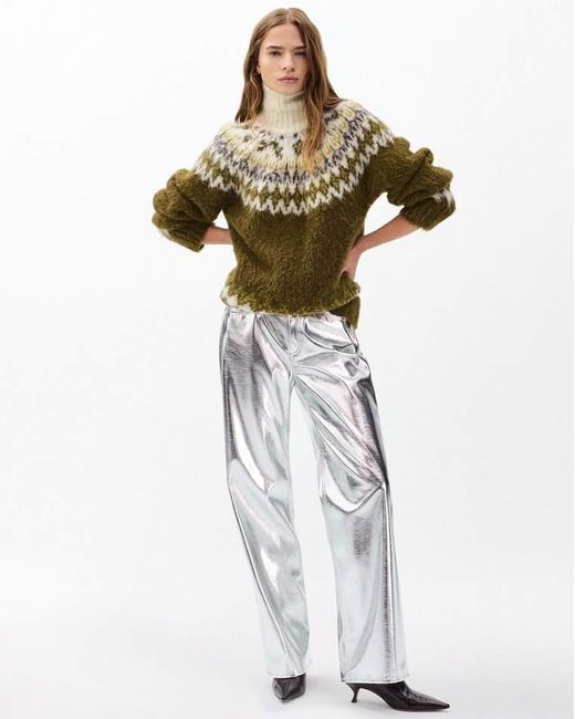 Rag & Bone Green Beth Fair Isle Turtleneck Sweater