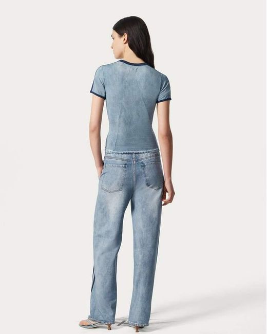 Rag & Bone Blue Miramar Track Baby Tee