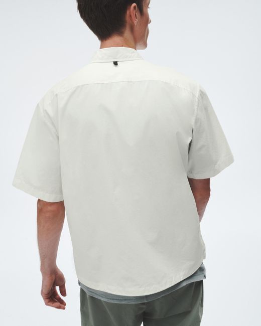 Rag & Bone White Noah Cotton Zip Shirt for men