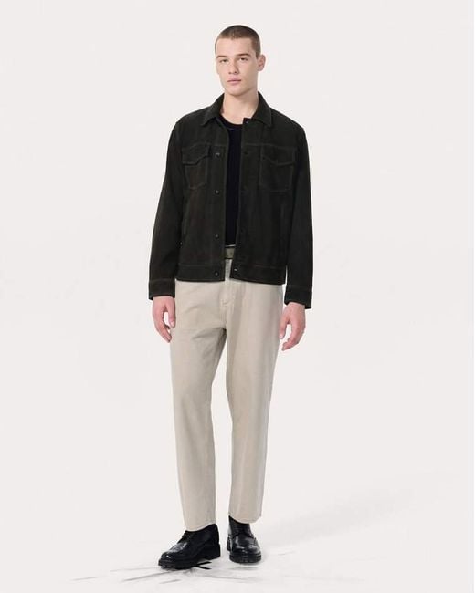 Rag & Bone Black Rb Suede Trucker Jacket for men