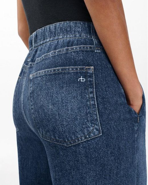 Rag & Bone Blue Miramar Wide-Leg Pants