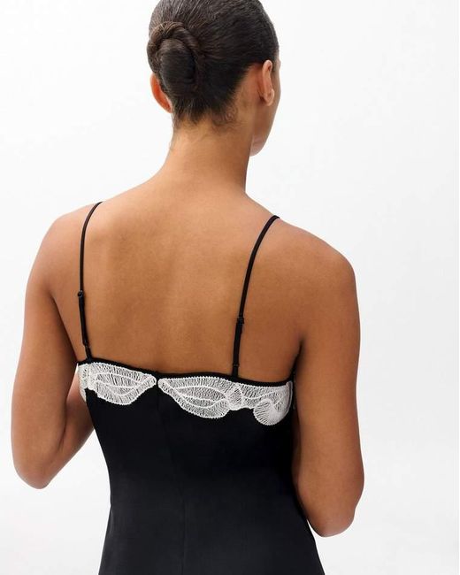 Rag & Bone Black Ann Embroidered Slip Dress